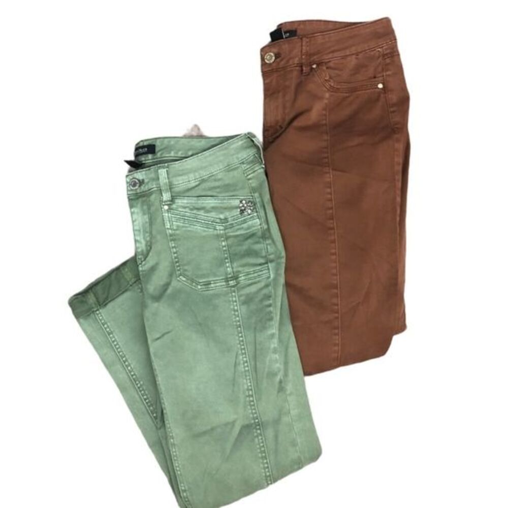 WHBM SKIMMER PANTS LOT 2R 2 GREEN RUST